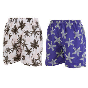 iBerryNY Mens Swimming Shorts, Cargo Pockets Swim Trunks w/ Lining, 2-Pack